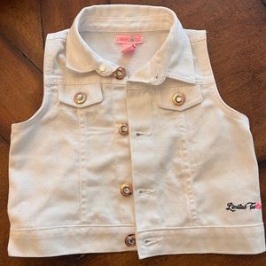 Girls Limited Too white denim vest size 5